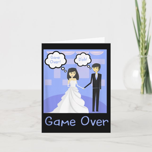 Game Over Funny Bride Groom  Card (Front)