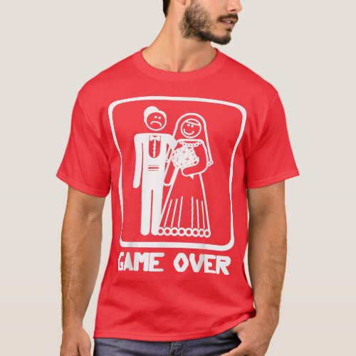 Game Over Funny Bride Groom Marriage  T_Shirt