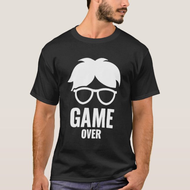 Game Over Funny Gamer Nerd Gaming  Discreet Small T-Shirt (Front)