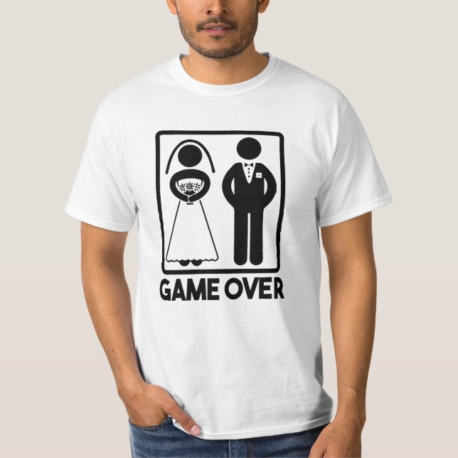 Game Over funny Groom's wedding shirt (Front)