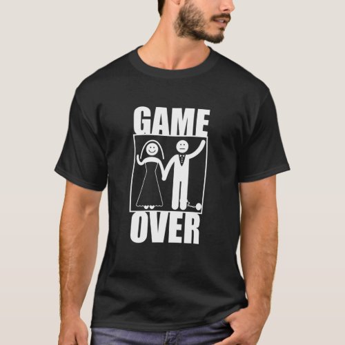 Game Over Funny Just Married Gamer Wedding Gift T_Shirt