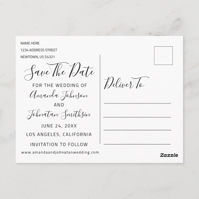 Game Over Funny Save The Date Wedding White Photo Postcard (Back)