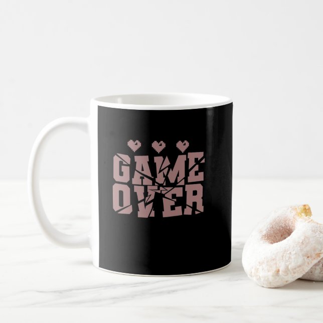 Game over Gaming PC Games Coffee Mug (With Donut)