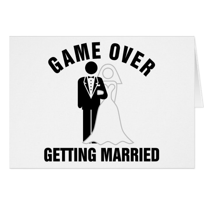 Game over getting married card