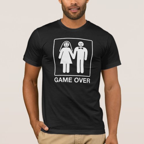 Game Over Groom Shirt _ Black and White