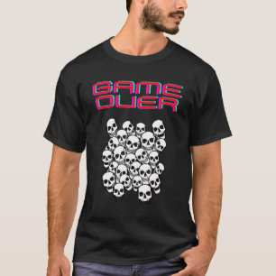 Game Over Halloween With Pile Of Skeletons And Arc T-Shirt
