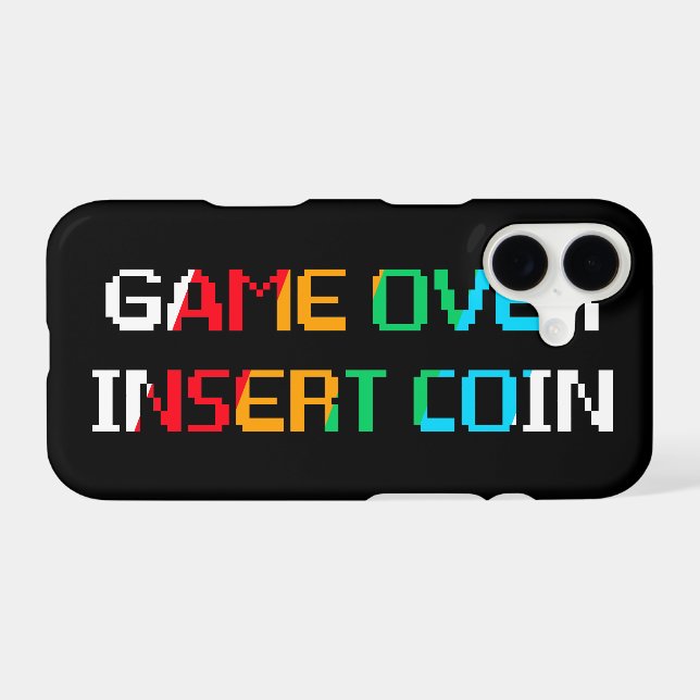 Game Over Insert Coin Iphone Case (Back Horizontal)