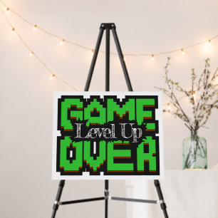 Game Over, Level Up: Pixelated Retro Game World Foam Board