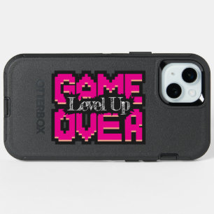 Game Over, Level Up: Pixelated Retro Game World iPhone 15 Plus Case