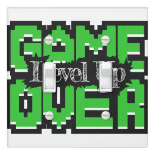 Game Over, Level Up: Pixelated Retro Game World Light Switch Cover