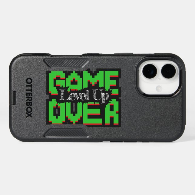 Game Over, Level Up: Pixelated Retro Game World Otterbox iPhone Case (Back Horizontal)