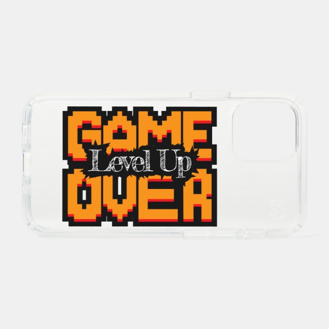 Game Over, Level Up: Pixelated Retro Game World Speck iPhone 12 Mini Case (Front Horizontal)