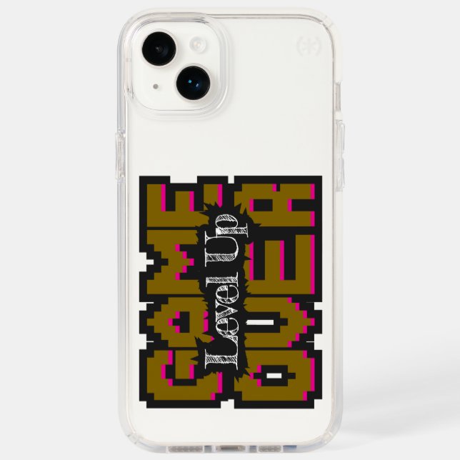 Game Over, Level Up: Pixelated Retro Game World Speck iPhone Case (Front)