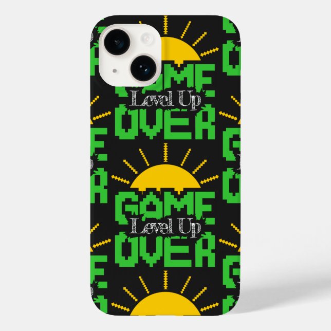 Game Over, Level Up: Retro Pixel Block Adventure Case-Mate iPhone Case (Back)