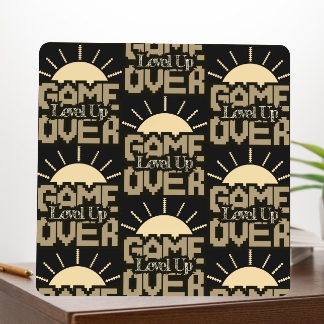 Game Over, Level Up: Retro Pixel Block Adventure Foam Board (In Situ (Office))