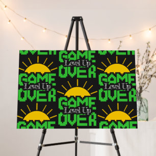 Game Over, Level Up: Retro Pixel Block Adventure Foam Board