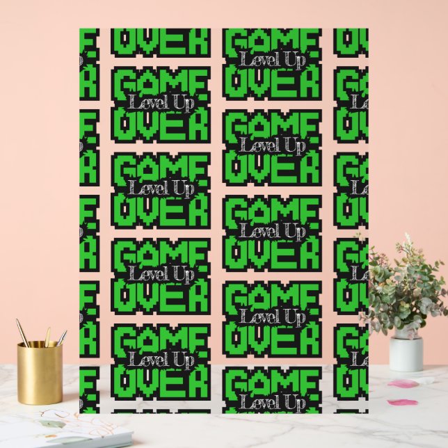 Game Over, Level Up: Retro Pixel Sandbox Adventure Acrylic Sign (Wedding)