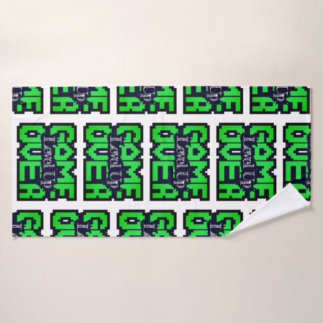 Game Over, Level Up: Retro Pixel Sandbox Adventure Bath Towel (Bath Towel)