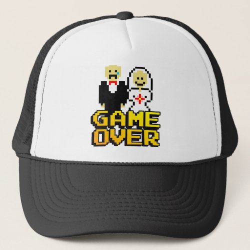 Game over marriage 8_bit trucker hat