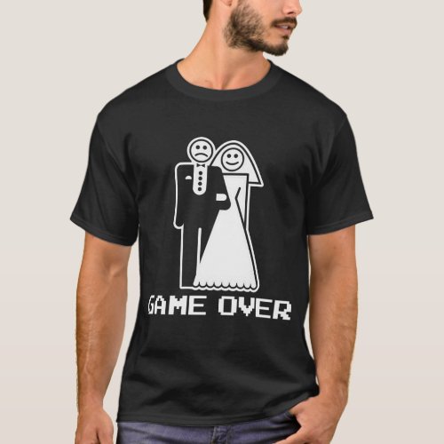 game over marriage funny wedding tshirt