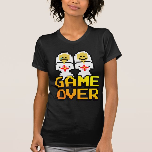 Game Over Marriage (Lesbian, 8-bit) T-Shirt (Front)