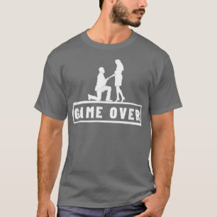 Game Over Marriage Proposal Bachelor Party Groomsm T-Shirt