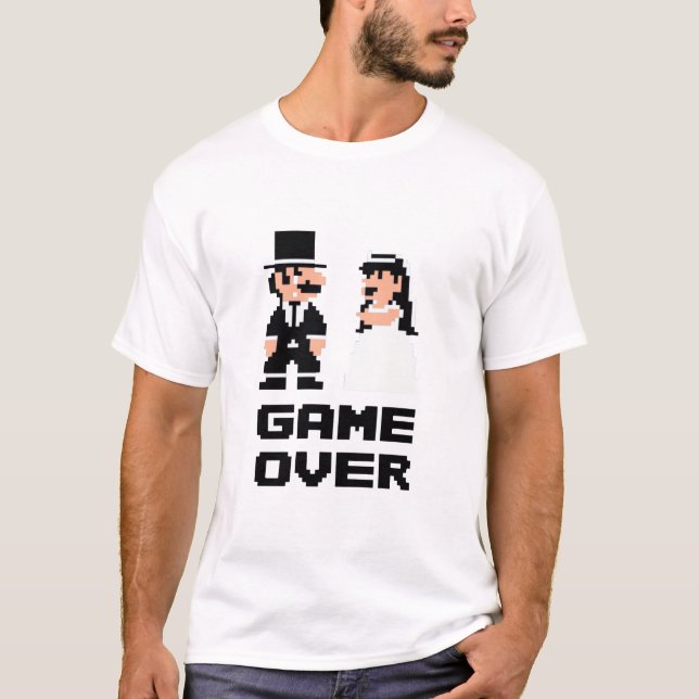 Game Over Marriage Retro Gaming T-Shirt for Men (Front)