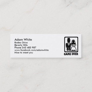 Game over mini business card