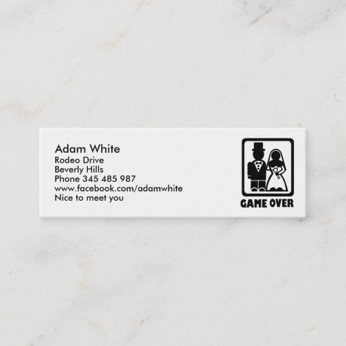 Game over business card template
