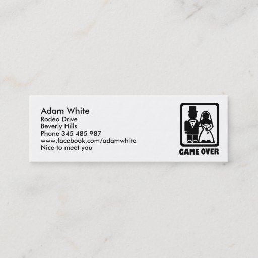 Customizable Game over business card template