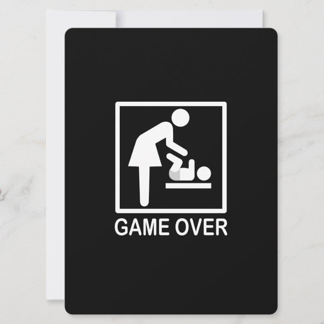 Game Over Mom Funny Black and White Pictogram (Front)