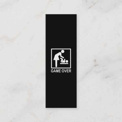 Game Over Mom Funny Black and White Pictogram Calling Card