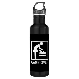 Game Over Mom Funny Pictogram Water Bottle