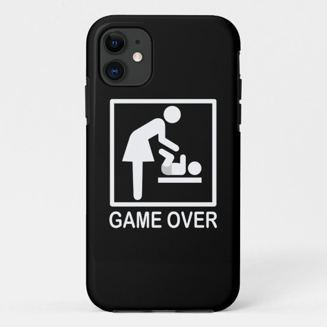 Game Over Mom Funny Pictograph Case-Mate iPhone Case (Back)