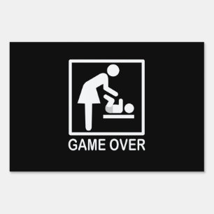 Game Over Mom Funny Signage Pictogram