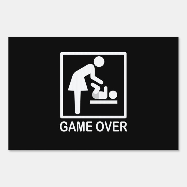 Game Over Mom Funny Signage Pictogram (Front)