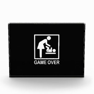 Game Over Mom Funny Signage Pictogram Award