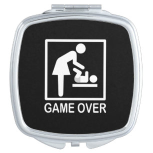 Game Over Mom Funny Signage Pictogram Compact Mirror