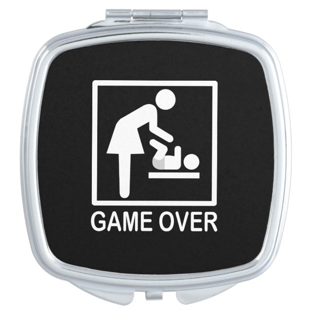 Game Over Mom Funny Signage Pictogram Compact Mirror (Front)