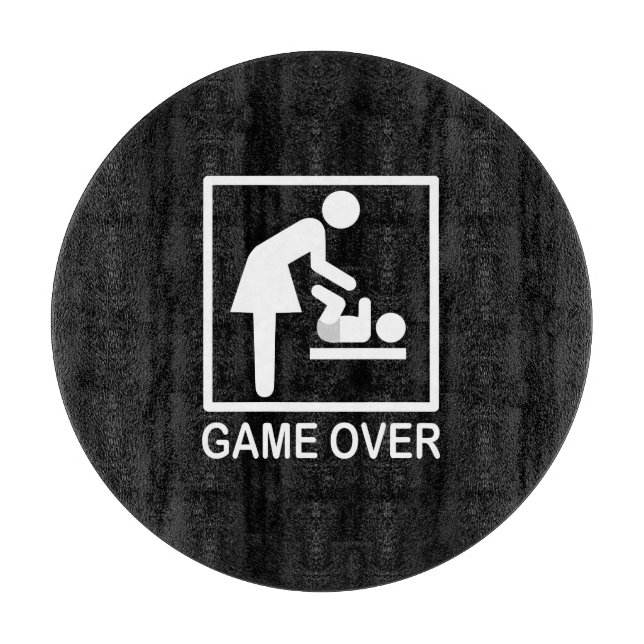 Game Over Mom Funny Signage Pictogram Cutting Board (Front)