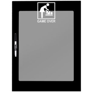Game Over Mom Funny Signage Pictogram Dry-Erase Board