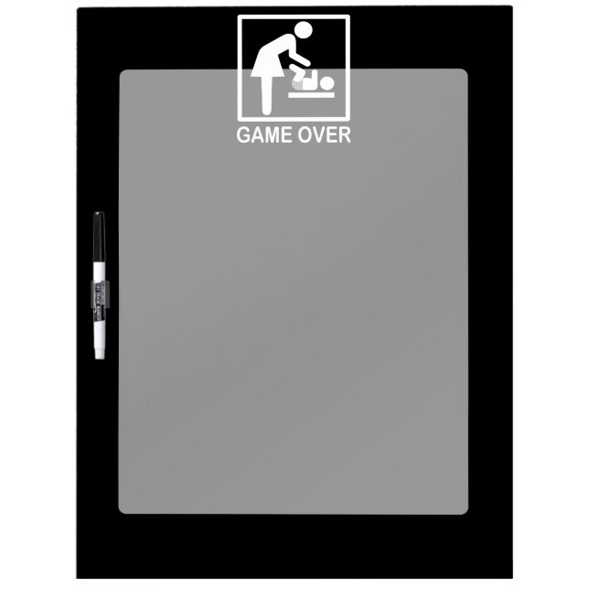 Game Over Mom Funny Signage Pictogram Dry-Erase Board (Front)