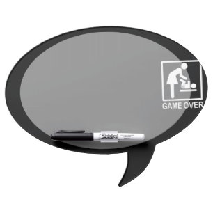 Game Over Mom Funny Signage Pictogram Dry-Erase Board