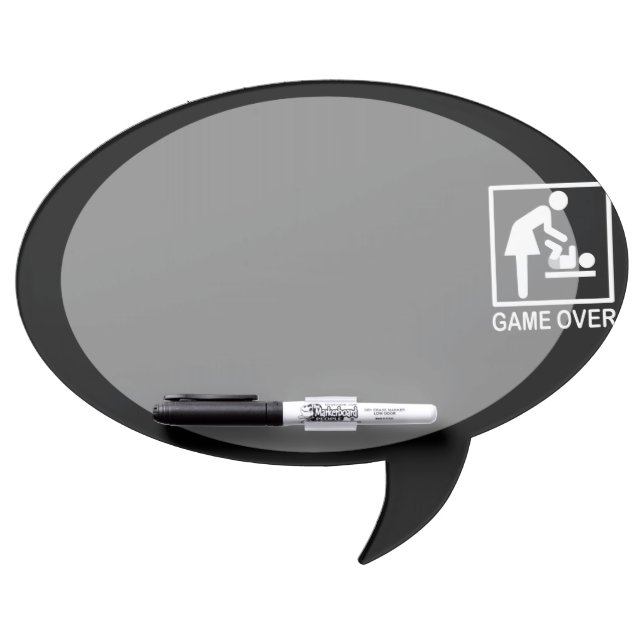Game Over Mom Funny Signage Pictogram Dry-Erase Board (Front)