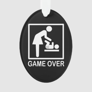 Game Over Mom Funny Signage Pictogram Ornament