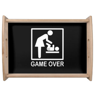 Game Over Mom Funny Signage Pictogram Serving Tray