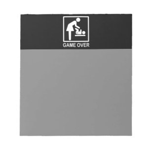Game Over Mom Humorous Pictogram Notepad