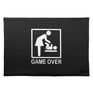 Game Over Mom Humorous Pictogram Placemat