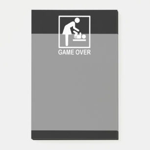 Game Over Mom Humorous Pictogram Post-it Notes