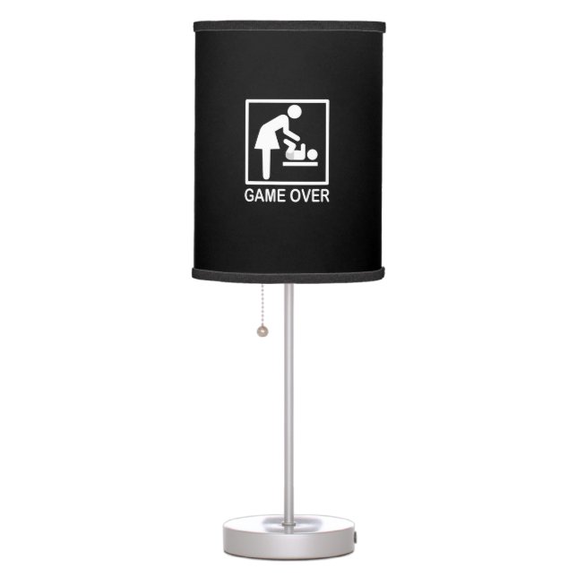 Game Over Mom Humorous Pictogram Table Lamp (Right)